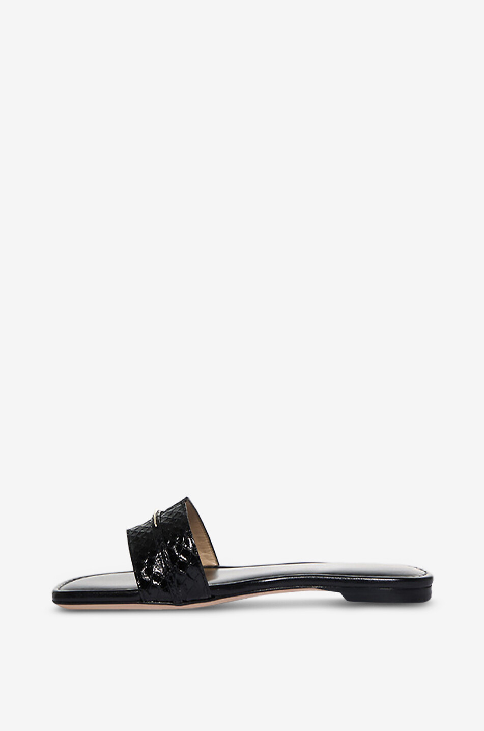 TOM FORD Flache Pantoletten aus Leder in Kroko-Optik Iconic T 05 Damen SCHWARZ 3