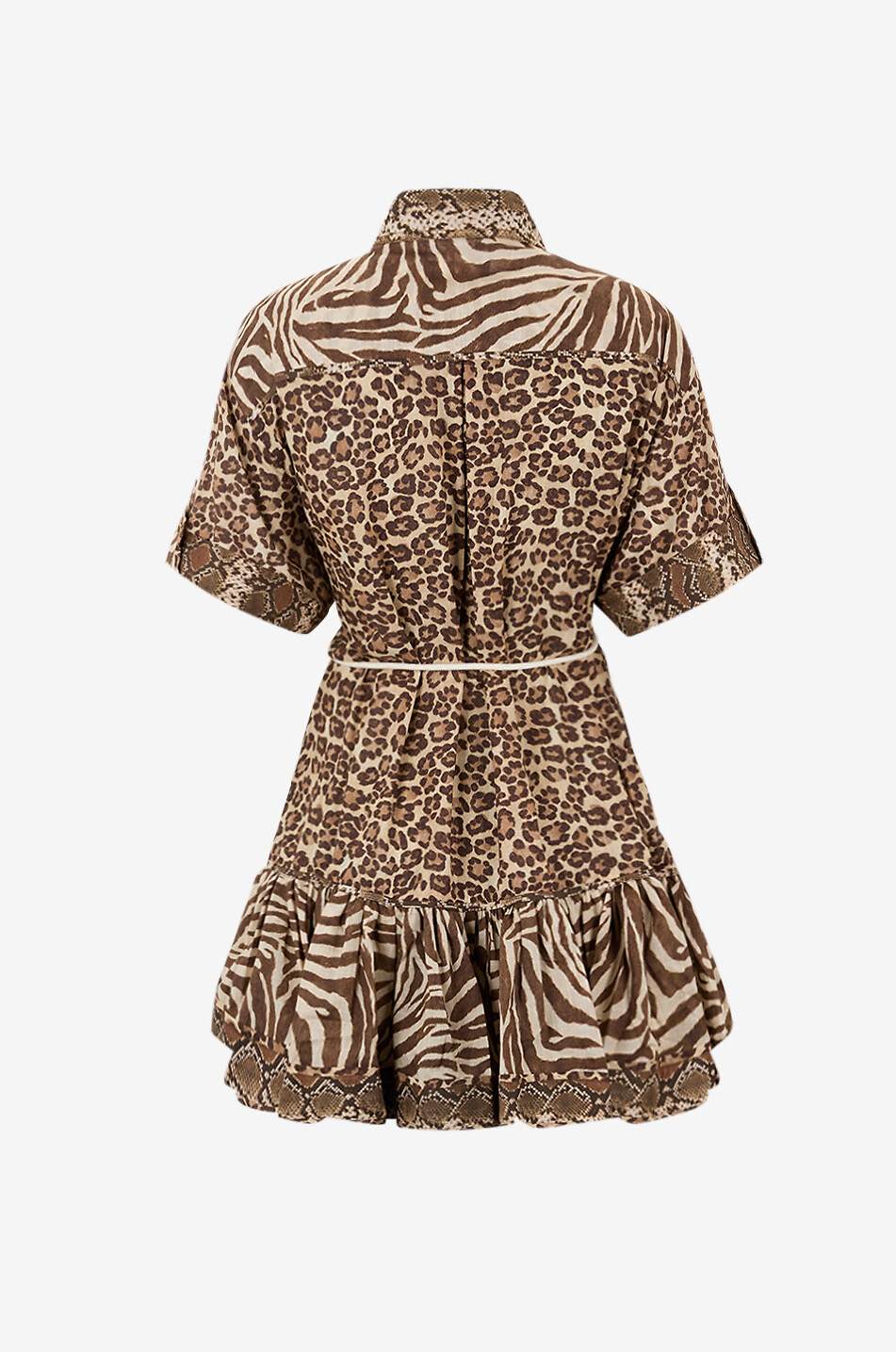 ZIMMERMANN Wanderlust Lantern leopard-printed mini shirt dress Women BROWN 2
