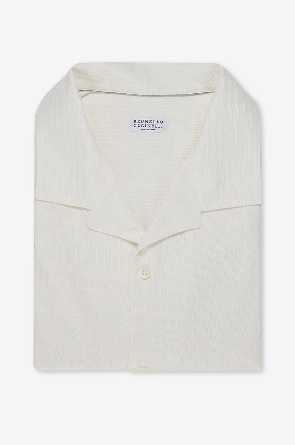 Chemise à manches courtes en coton et soie à chevrons Easy Fit