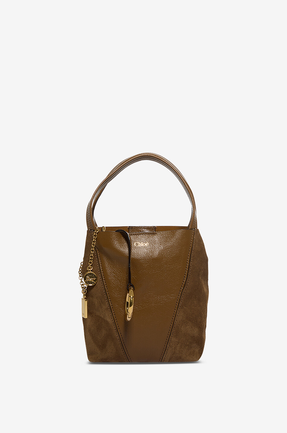 CHLOE Chloé Spin Small suede and leather Women BROWN 1