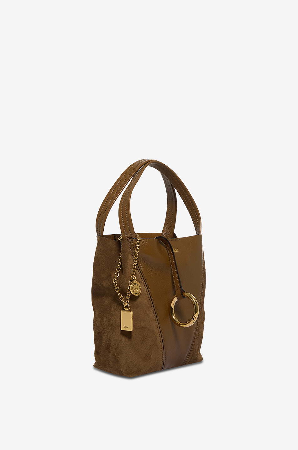 CHLOE Chloé Spin Small suede and leather Women BROWN 2