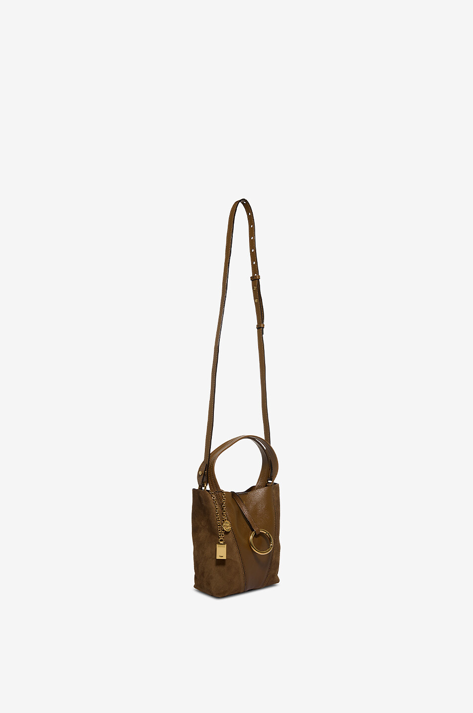CHLOE Chloé Spin Small suede and leather Women BROWN 5