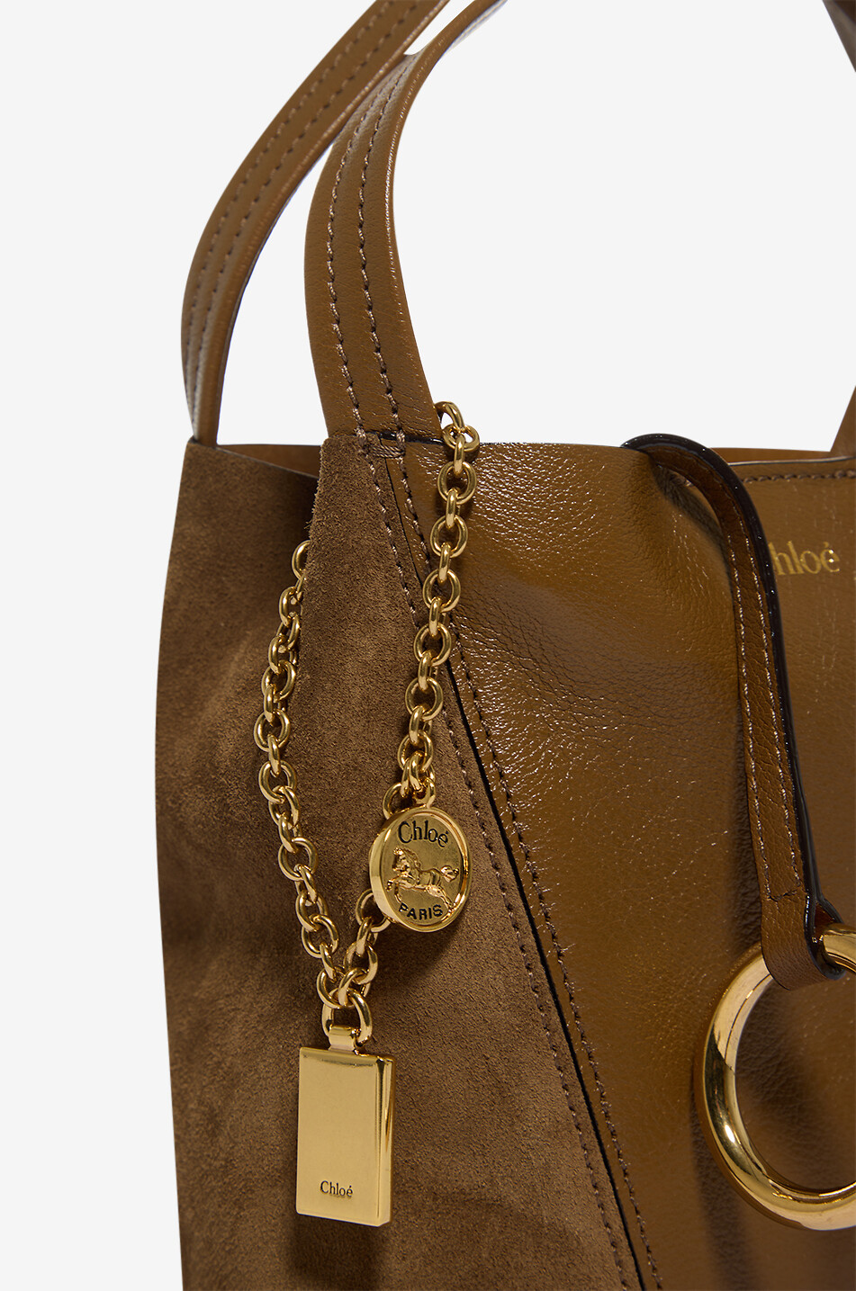 CHLOE Chloé Spin Small suede and leather Women BROWN 6