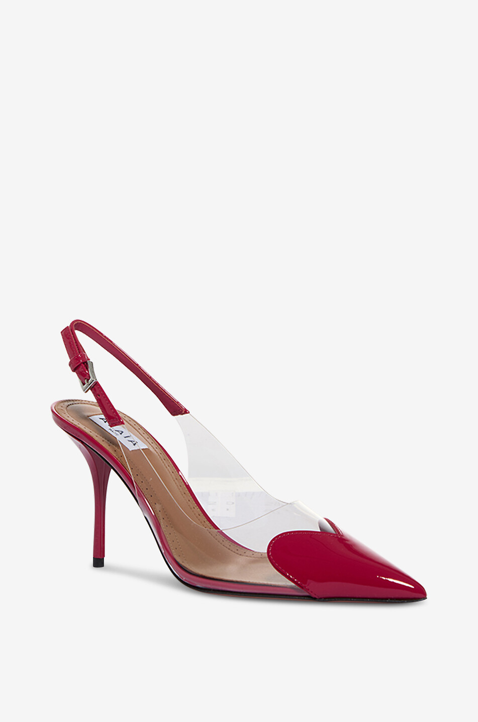 ALAÏA Le Coeur 90 plexiglass and patent leather slingback pumps Women DARK PINK 1