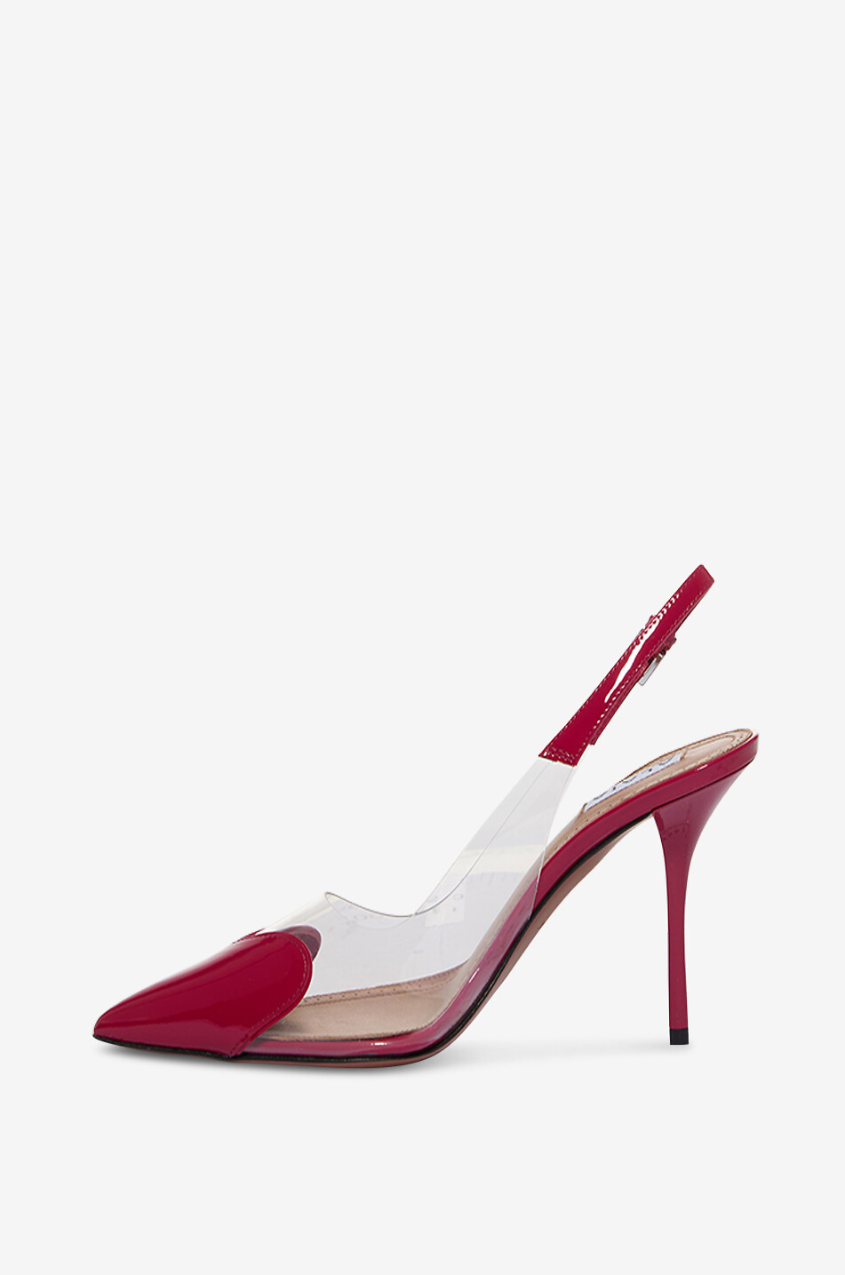 ALAÏA Le Coeur 90 plexiglass and patent leather slingback pumps Women DARK PINK 3