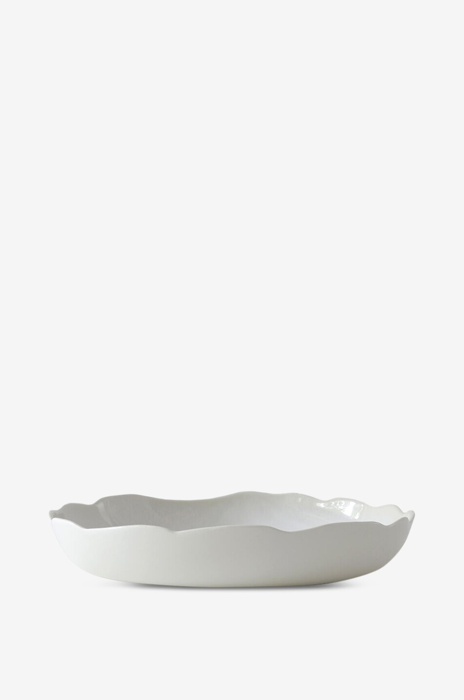 Plat creux en grès Plume Perle