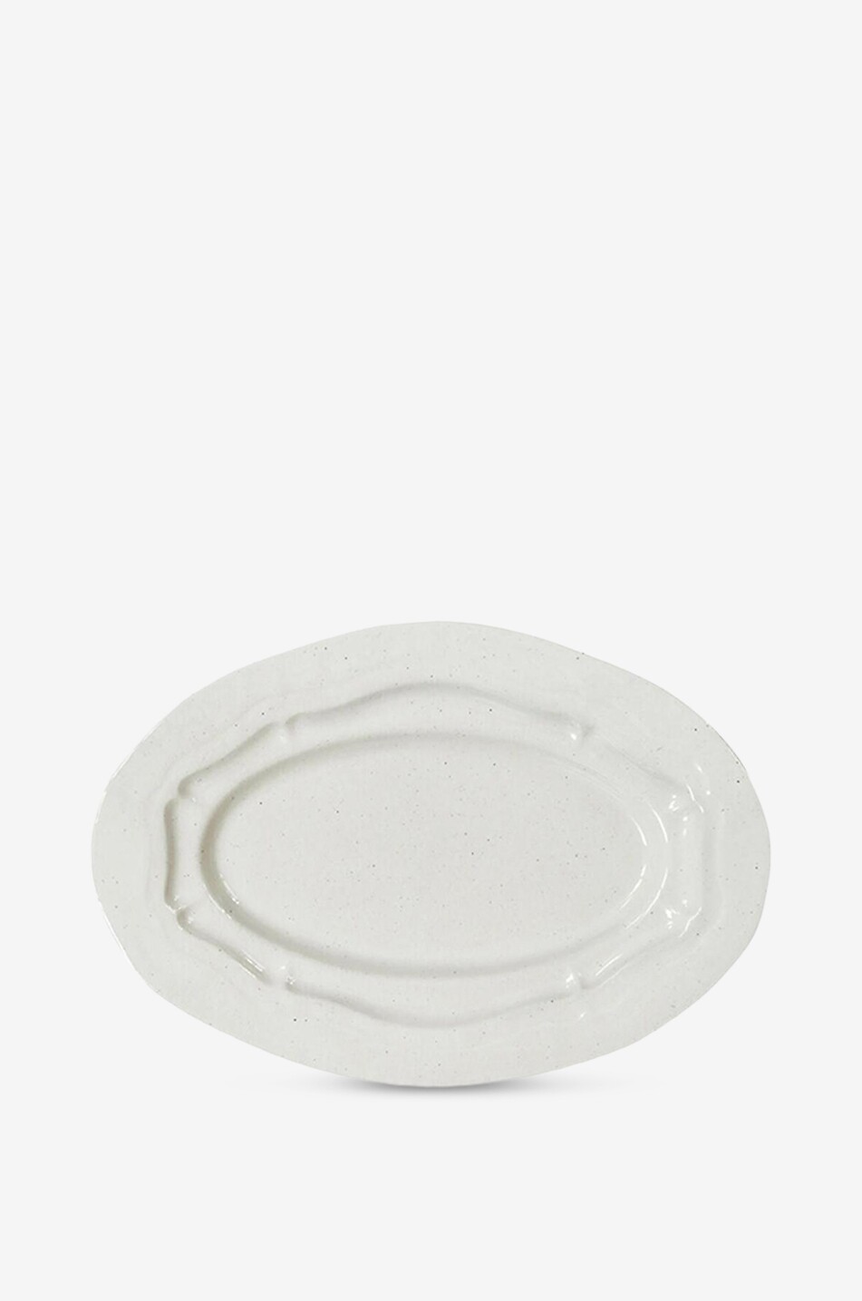 Plat ovale en céramique Refectoire Sable Mat M