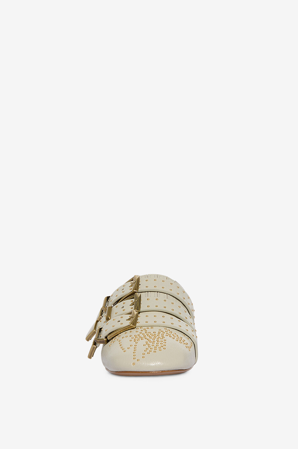 CHLOE Flache Schuhe aus Leder mit Nieten und Schnallen Susanna Damen WEISS 2