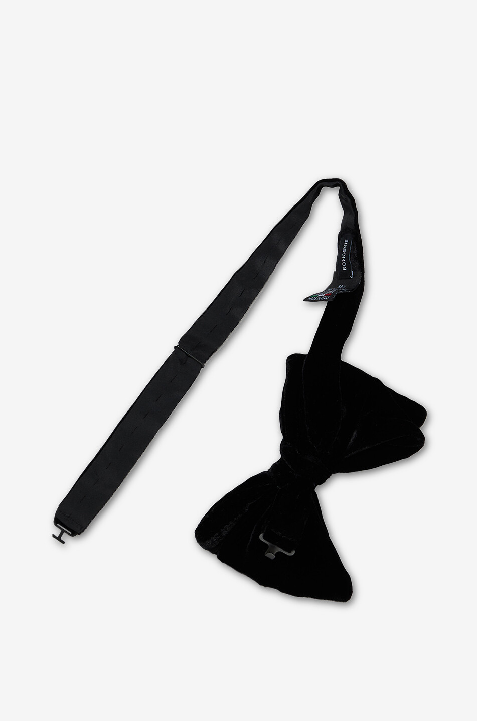 BONGENIE Silk and viscose velvet pre-tied bow tie Men BLACK 2