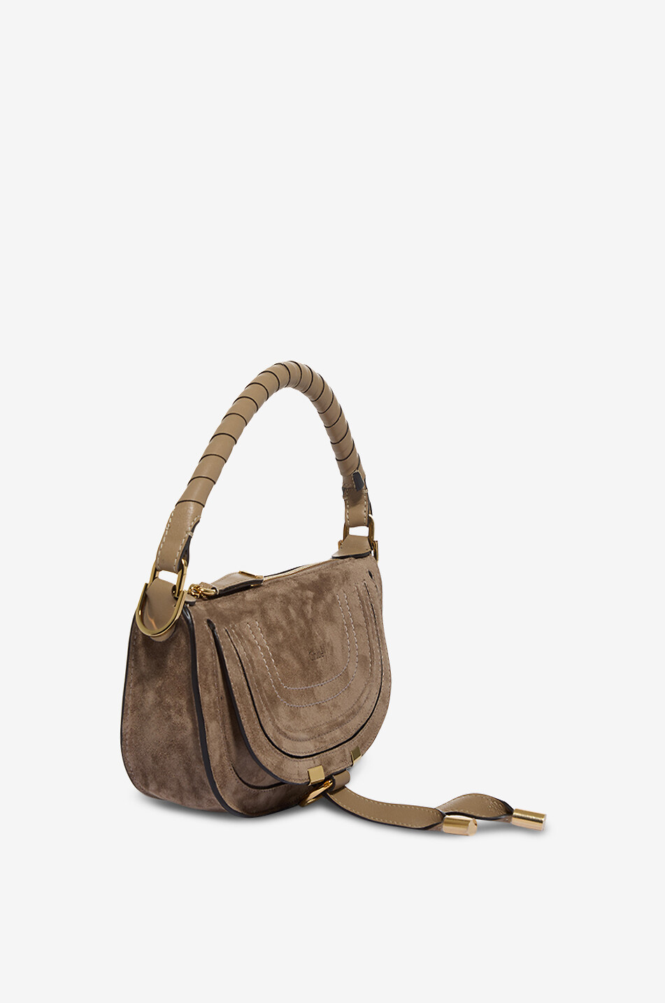 CHLOE Marcie Mini suede shoulder bag Women LIGHT BROWN 2