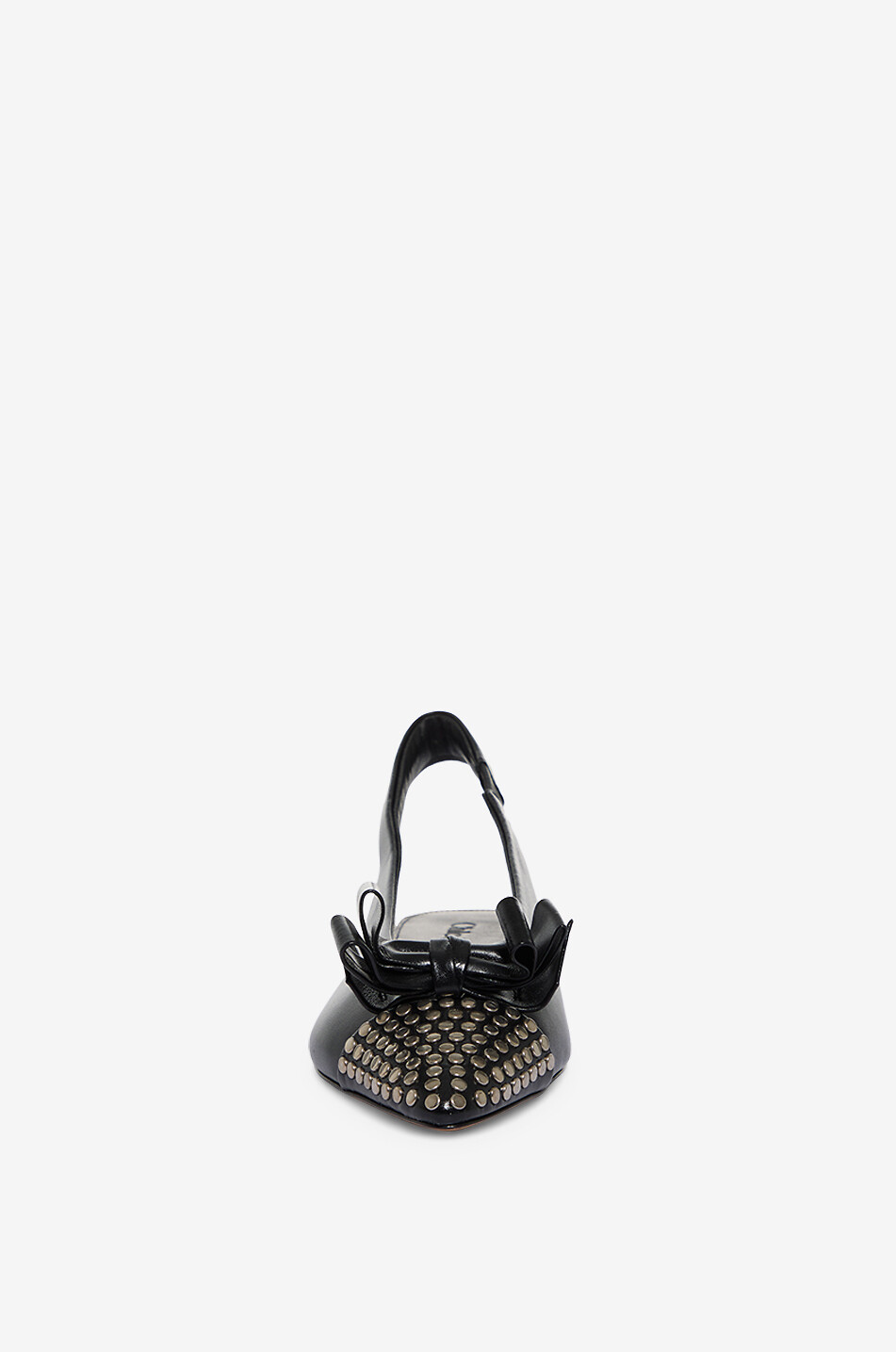 CHLOE Alba 30 grained leather slingback pumps with studded tip Women BLACK 2