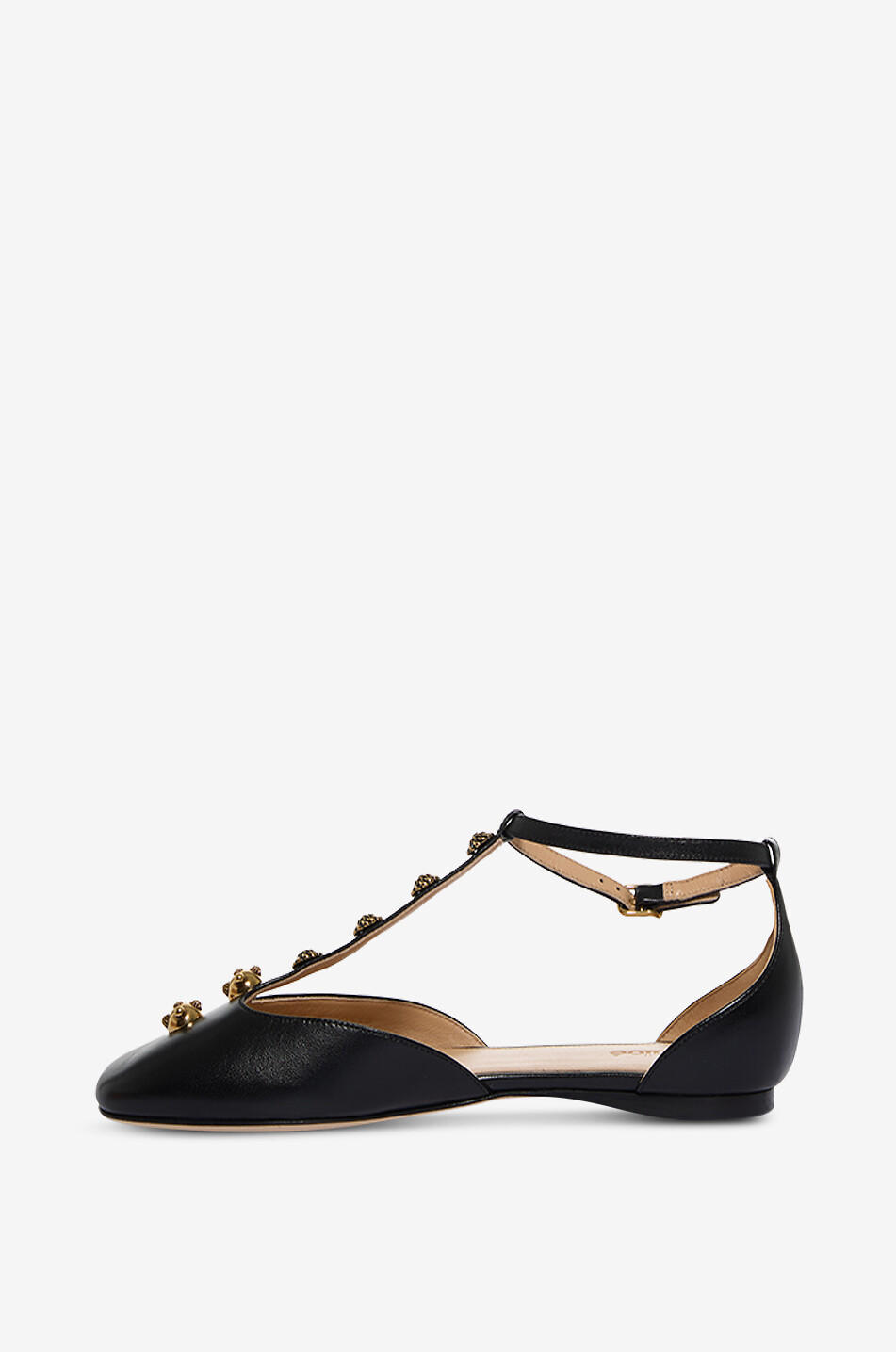 CHLOE Lederballerinas mit T-Riemen und Schmucknieten Céleste Damen SCHWARZ 3