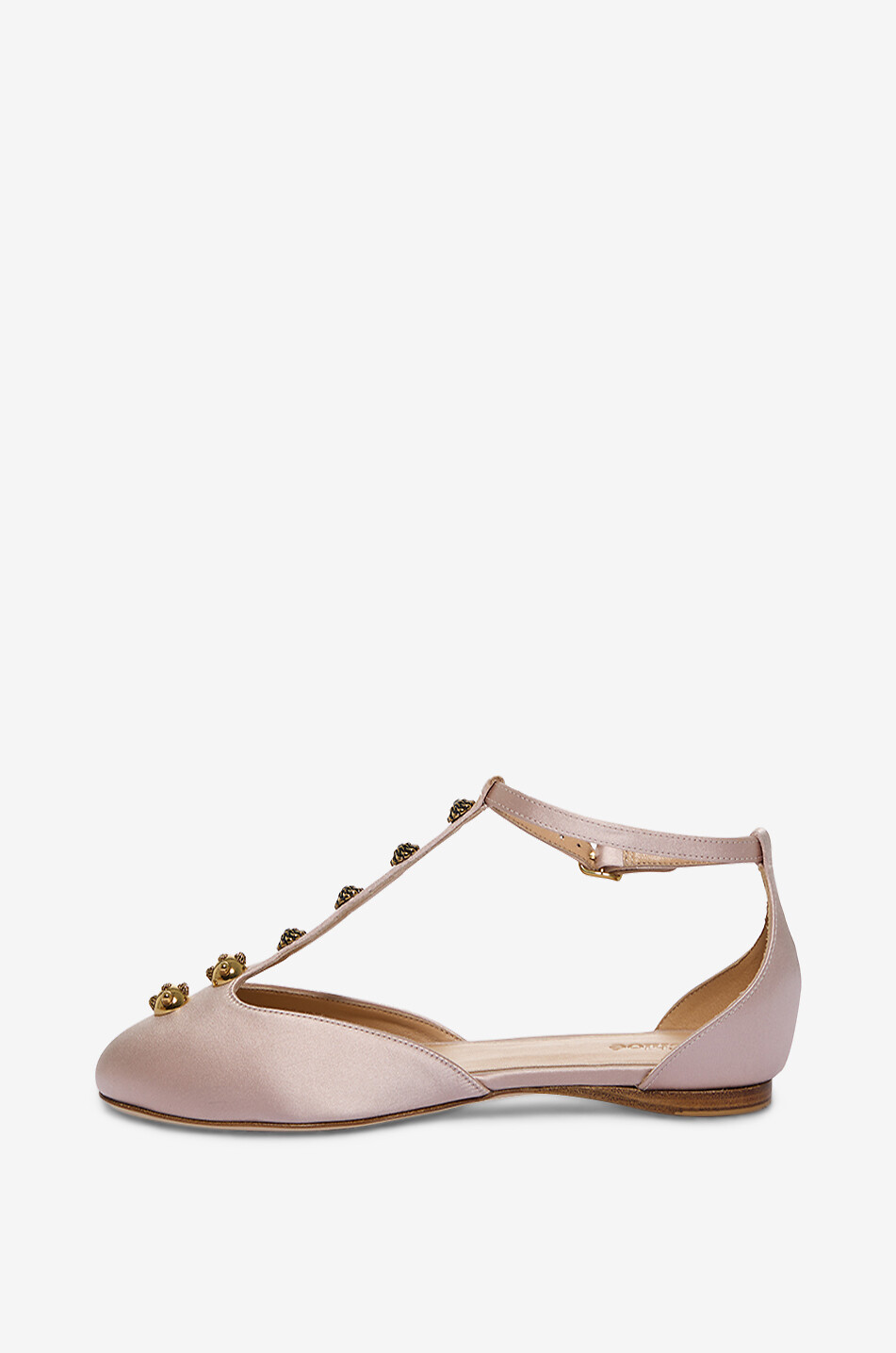 CHLOE Satinballerinas mit T-Riemen und Schmucknieten Céleste Damen HELLROSA 3
