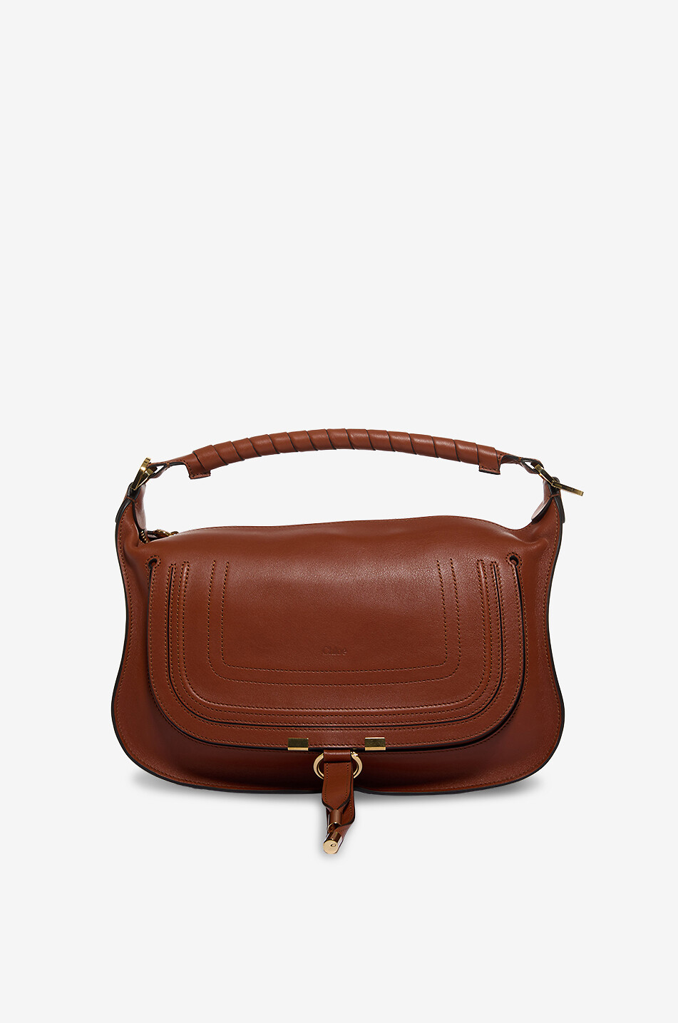 CHLOE Schultertasche aus Glattleder Marcie Small Damen BRAUN 1