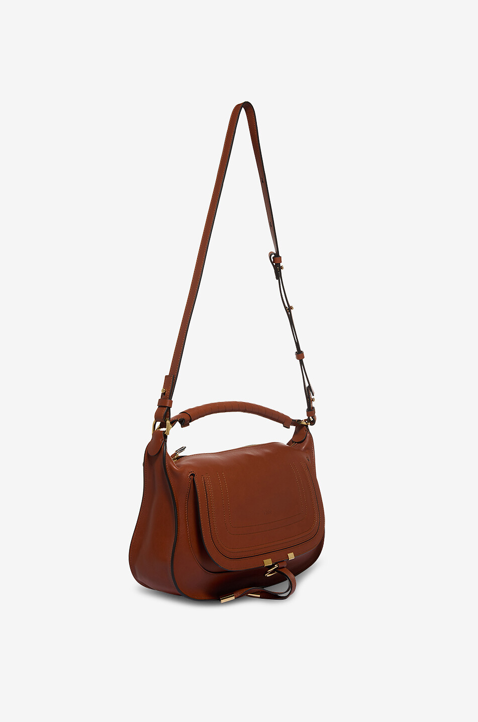 CHLOE Schultertasche aus Glattleder Marcie Small Damen BRAUN 6