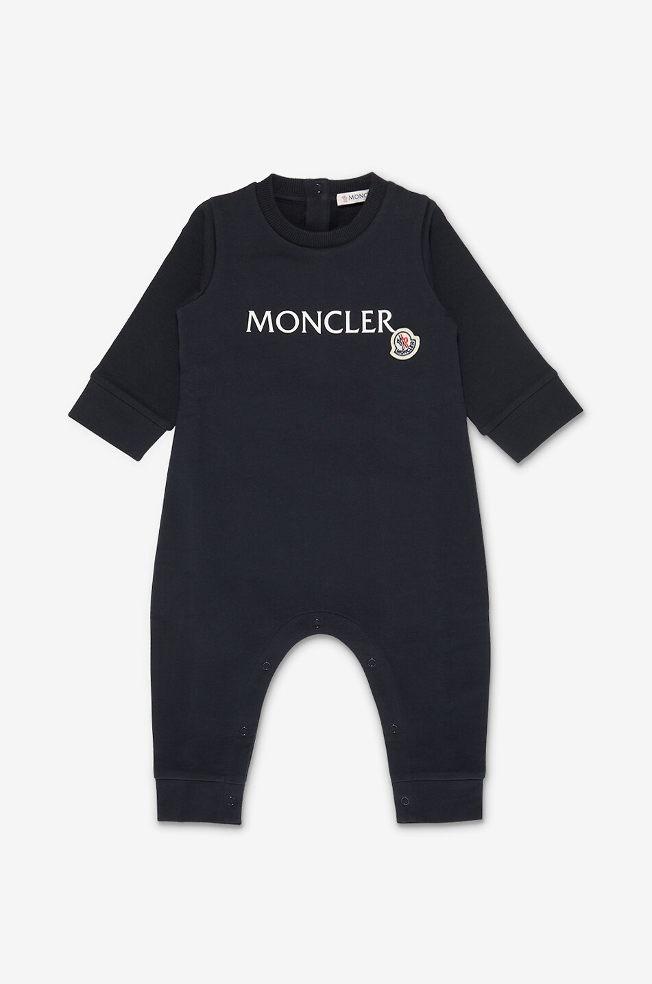 Logo embroidered baby sweat jumpsuit