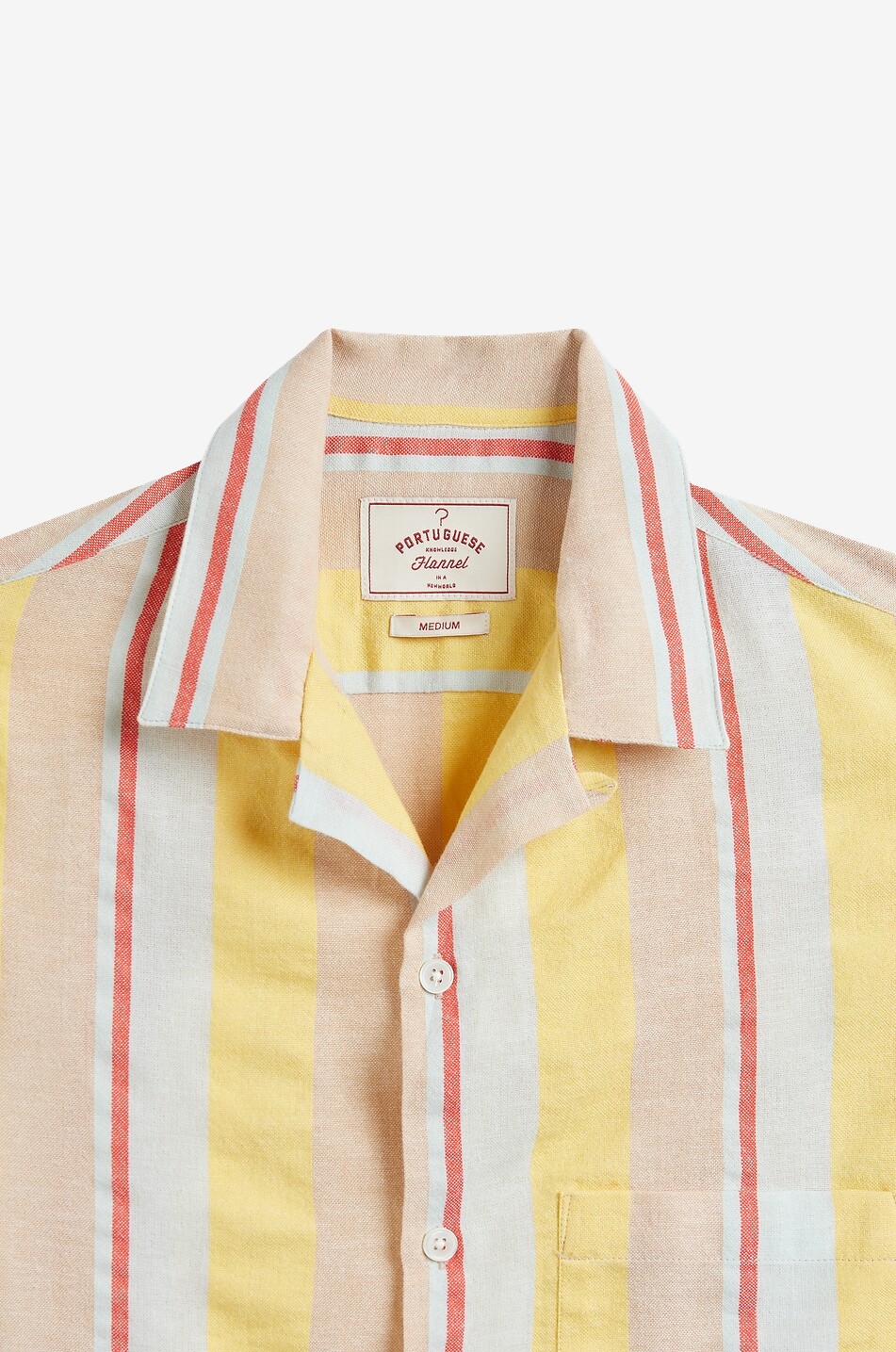 PORTUGUESE FLANNEL Gestreiftes Kurzarm-Hemd aus Baumwolle Boat Herren GELB 2