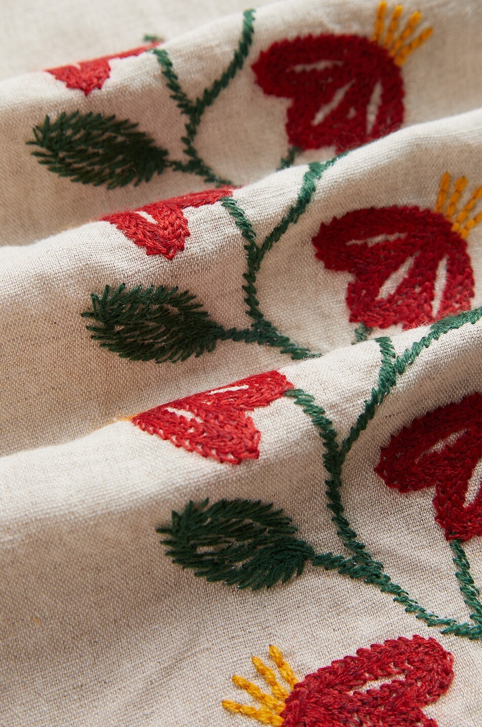 PORTUGUESE FLANNEL Branch Embroidery flower embroidered short-sleeved linen and cotton shirt Men EGGSHELL 4