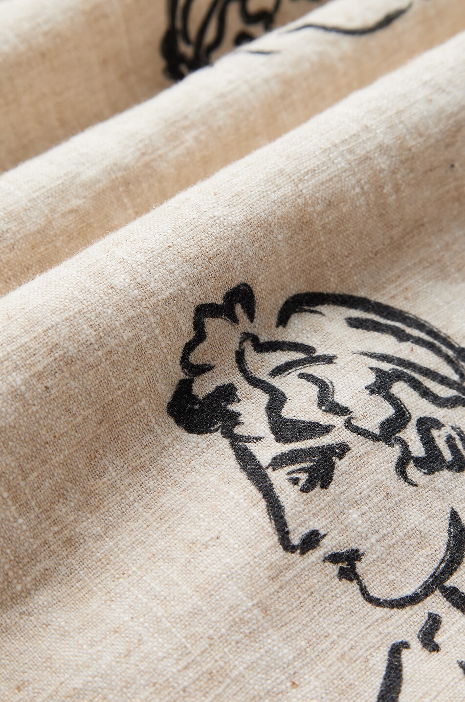 PORTUGUESE FLANNEL Bedrucktes Kurzarm-Hemd aus Leinen und Baumwolle Conimbriga Herren CREMEFARBEN 4