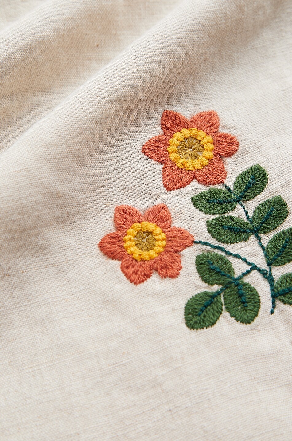 PORTUGUESE FLANNEL Besticktes Kurzarm-Hemd aus Leinenmix  Spring Embroidery Herren CREMEFARBEN 4
