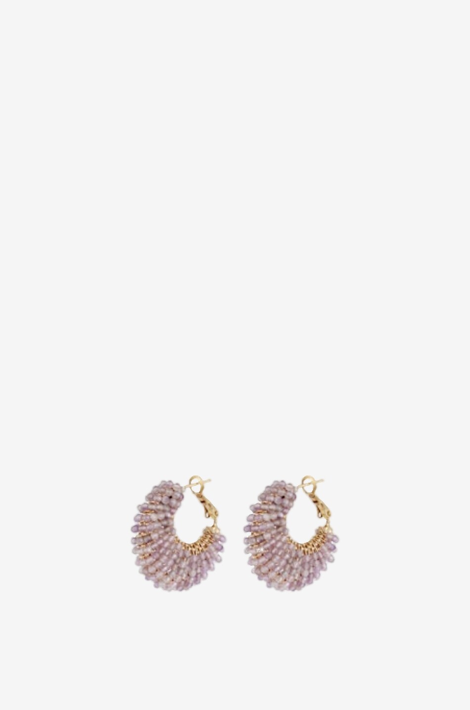 GAS BIJOUX Créoles enveloppées de perles Izzia Small Femme VIOLET CLAIR 1