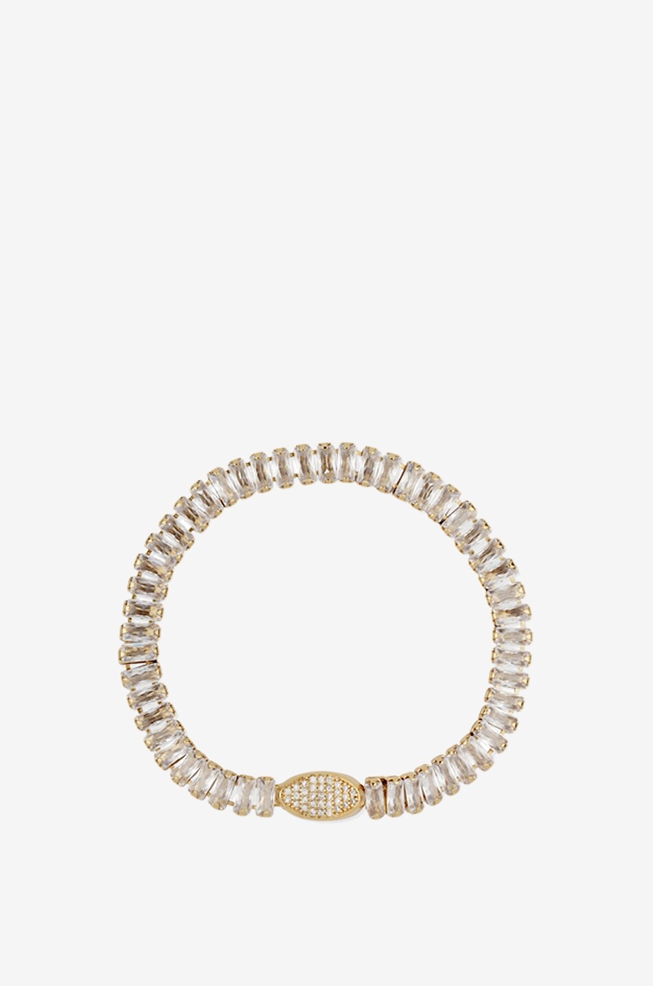 Paillette gold-plated bracelet with zircon