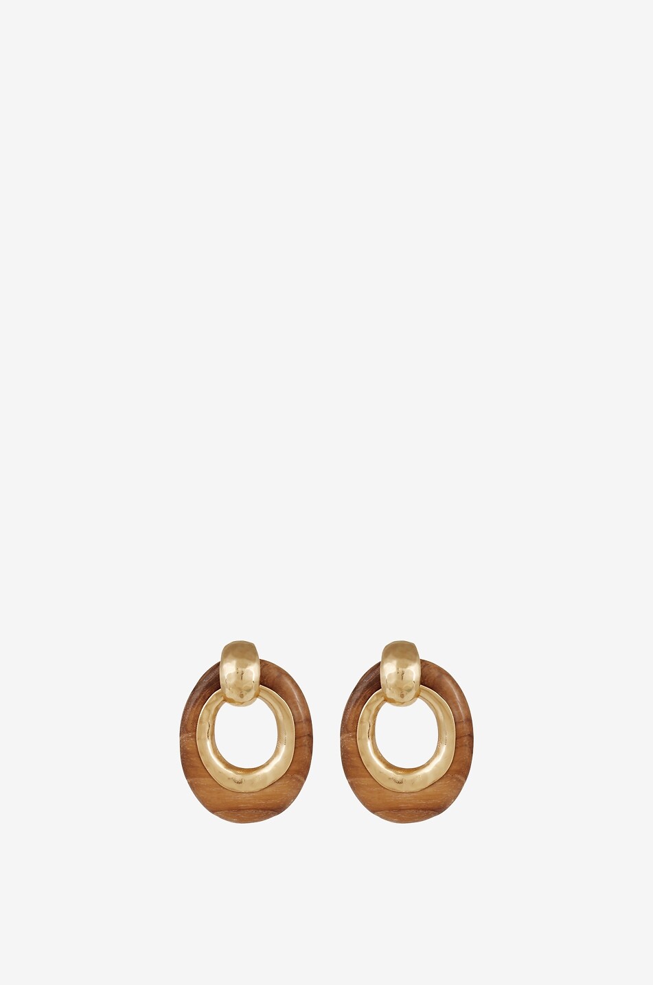 Boucles D'oreilles Anciennes Clips - Pierre Orange Cabochon - Métal Argenté - Occasion Vintage