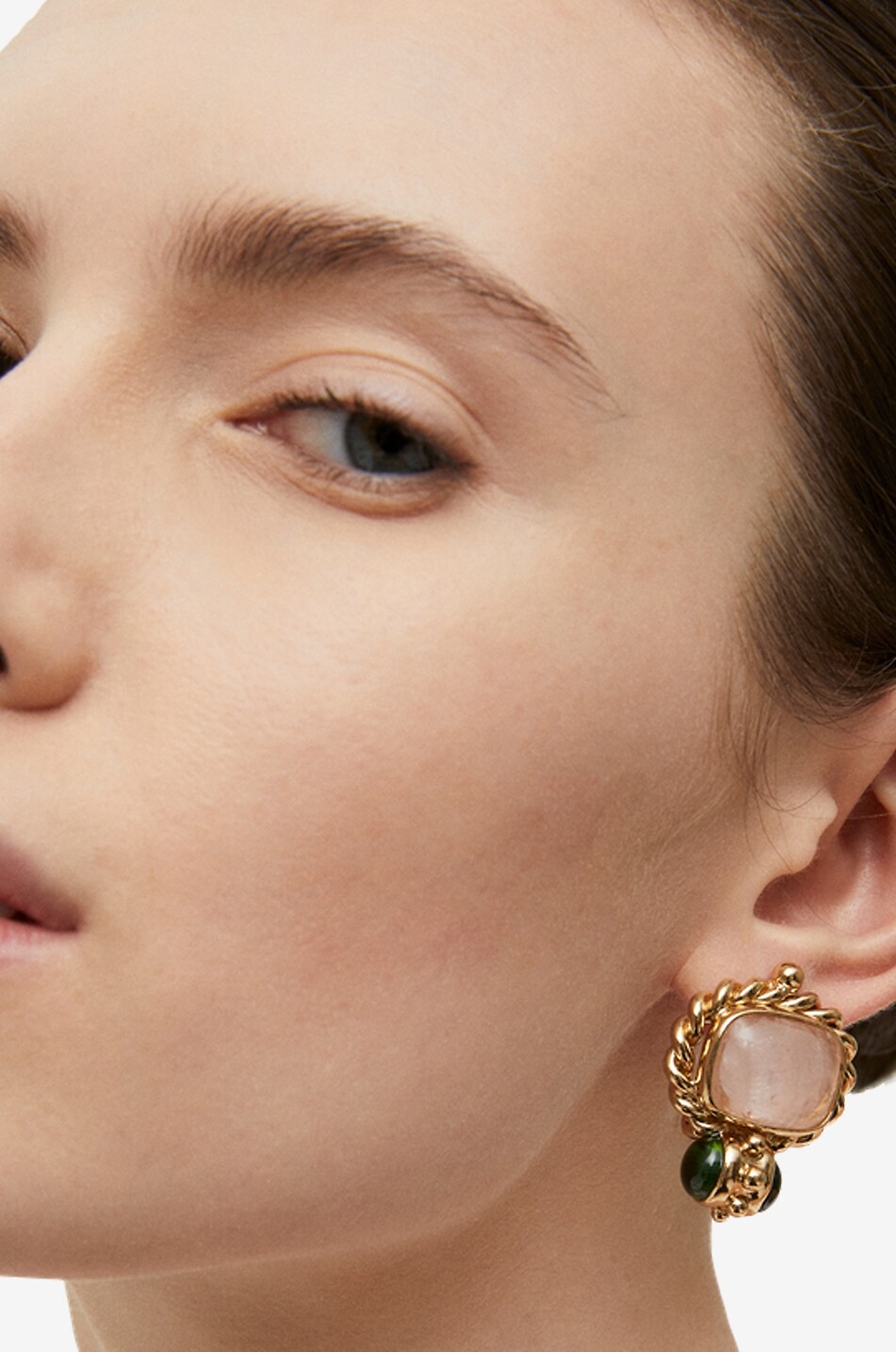 GAS BIJOUX Clips d'oreilles dorés ornés de pierres Amarante Femme ROSE CLAIR 2