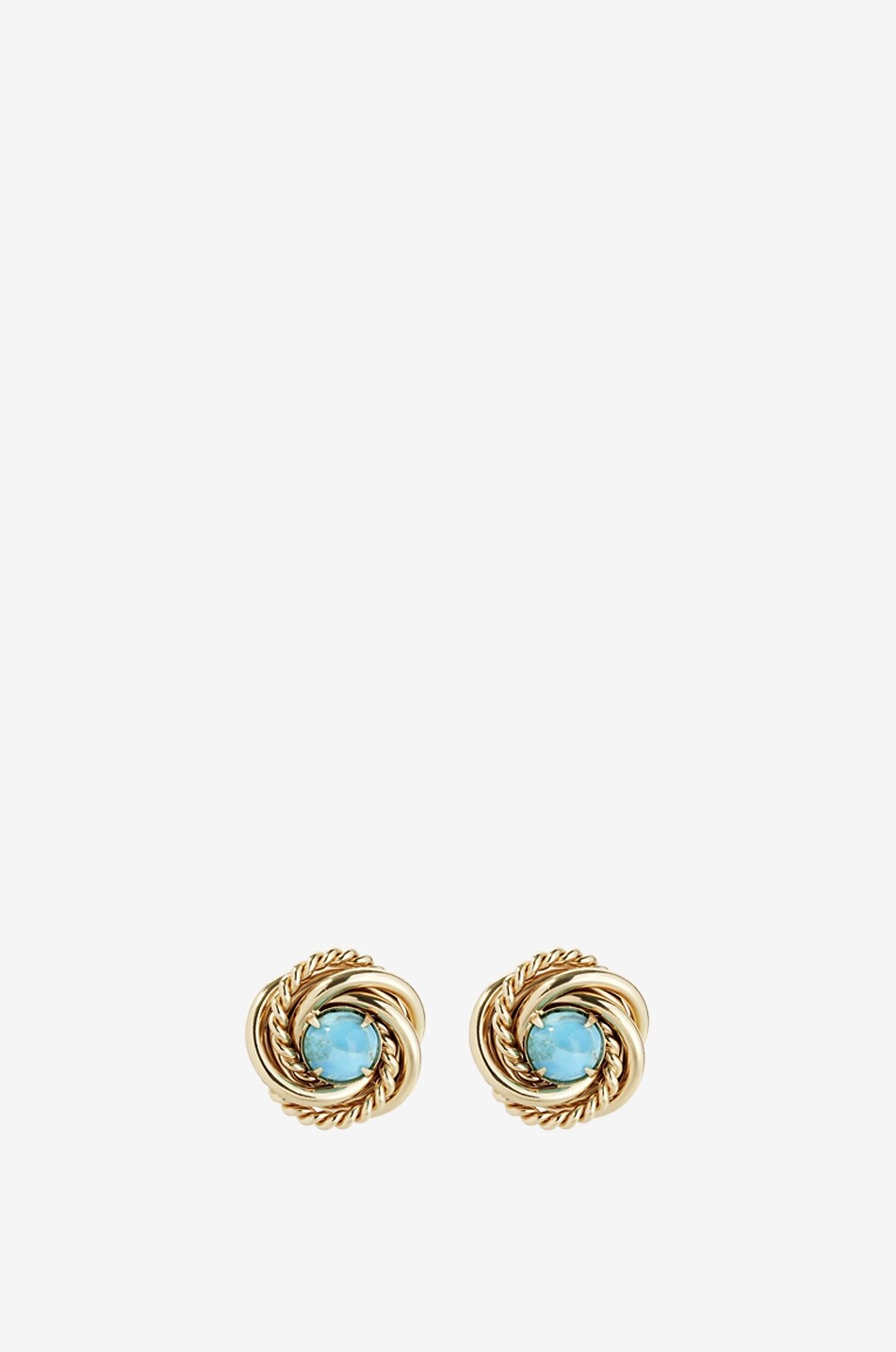 GAS BIJOUX Clips d'oreilles dorés ornés de cabochons Atika Femme BLEU CLAIR 1