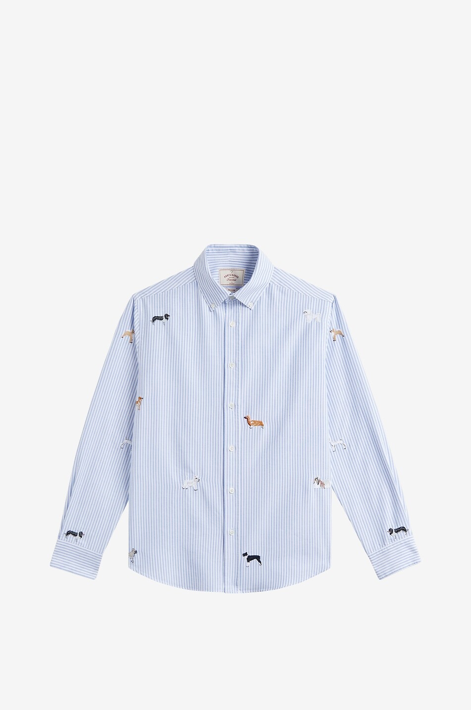 Chemise oxford rayée brodée de chiens Dogs Oxford