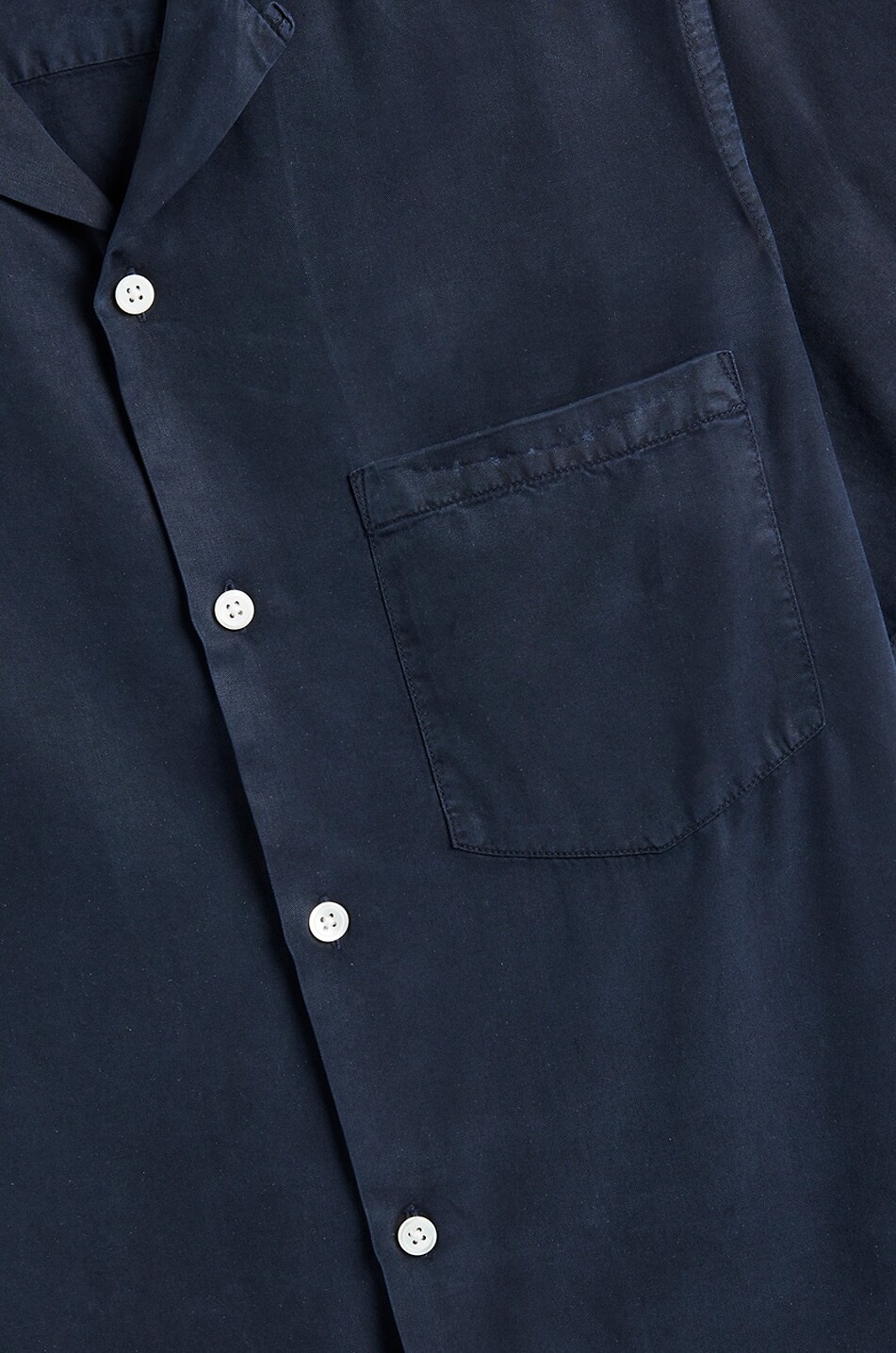 PORTUGUESE FLANNEL Kurzarm-Hemd aus fliessendem Twill Dogtown Herren DUNKELBLAU 3
