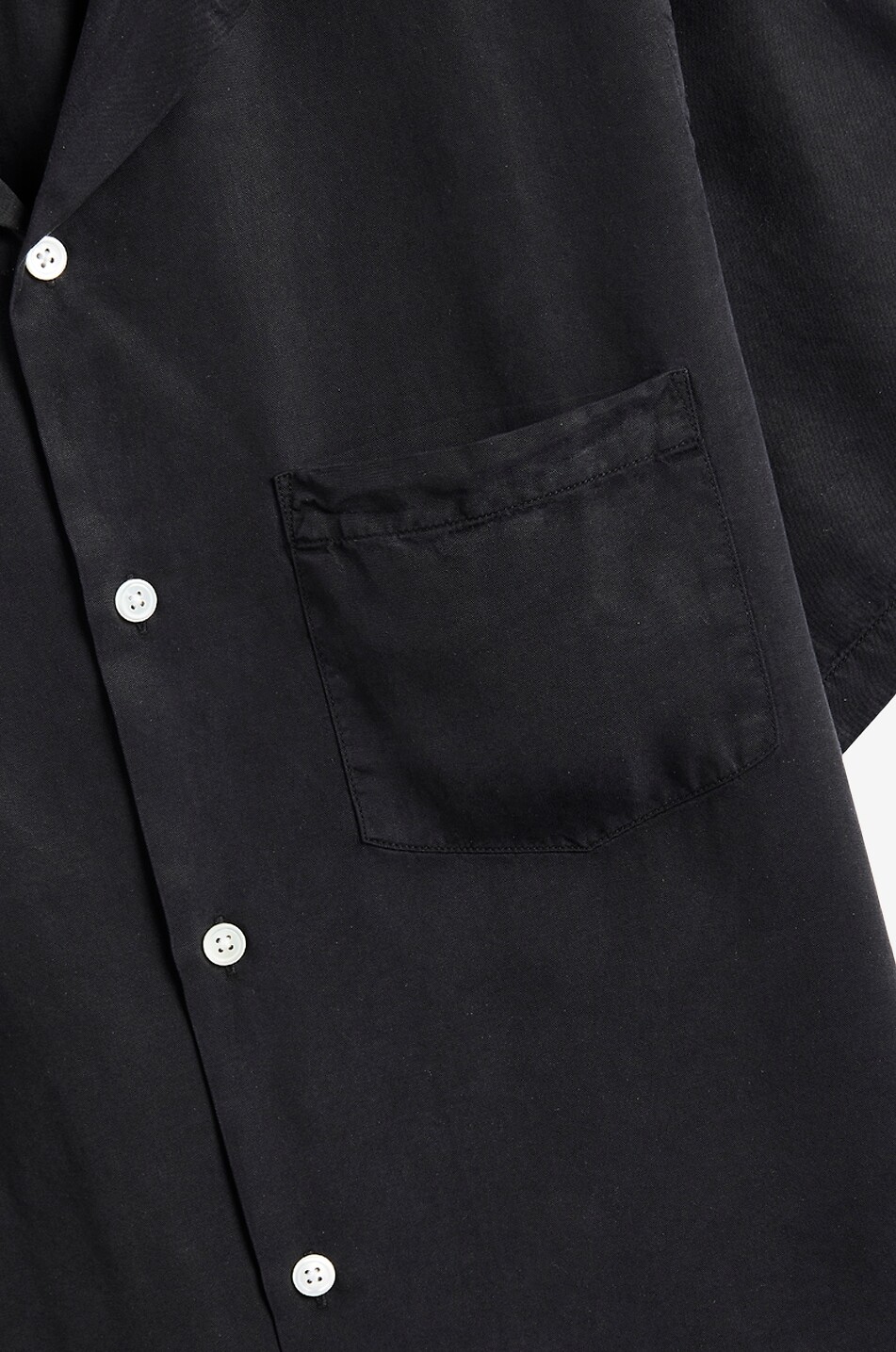 PORTUGUESE FLANNEL Kurzarm-Hemd aus fliessendem Twill Dogtown Herren SCHWARZ 3
