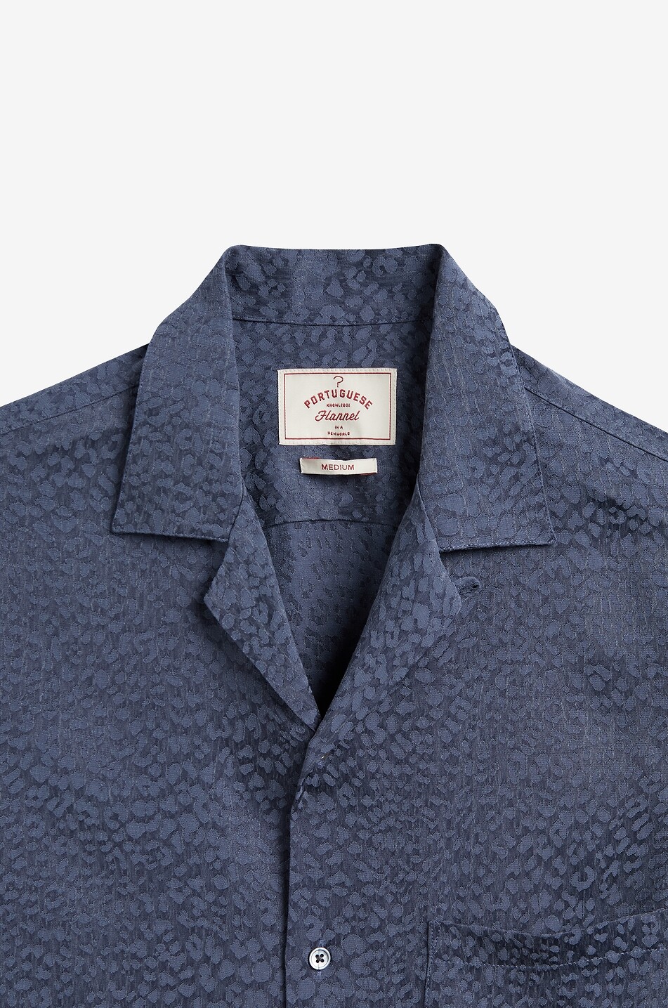 PORTUGUESE FLANNEL Kurzarm-Hemd aus Leopardenjacquard Finger Print Herren BLAU 2