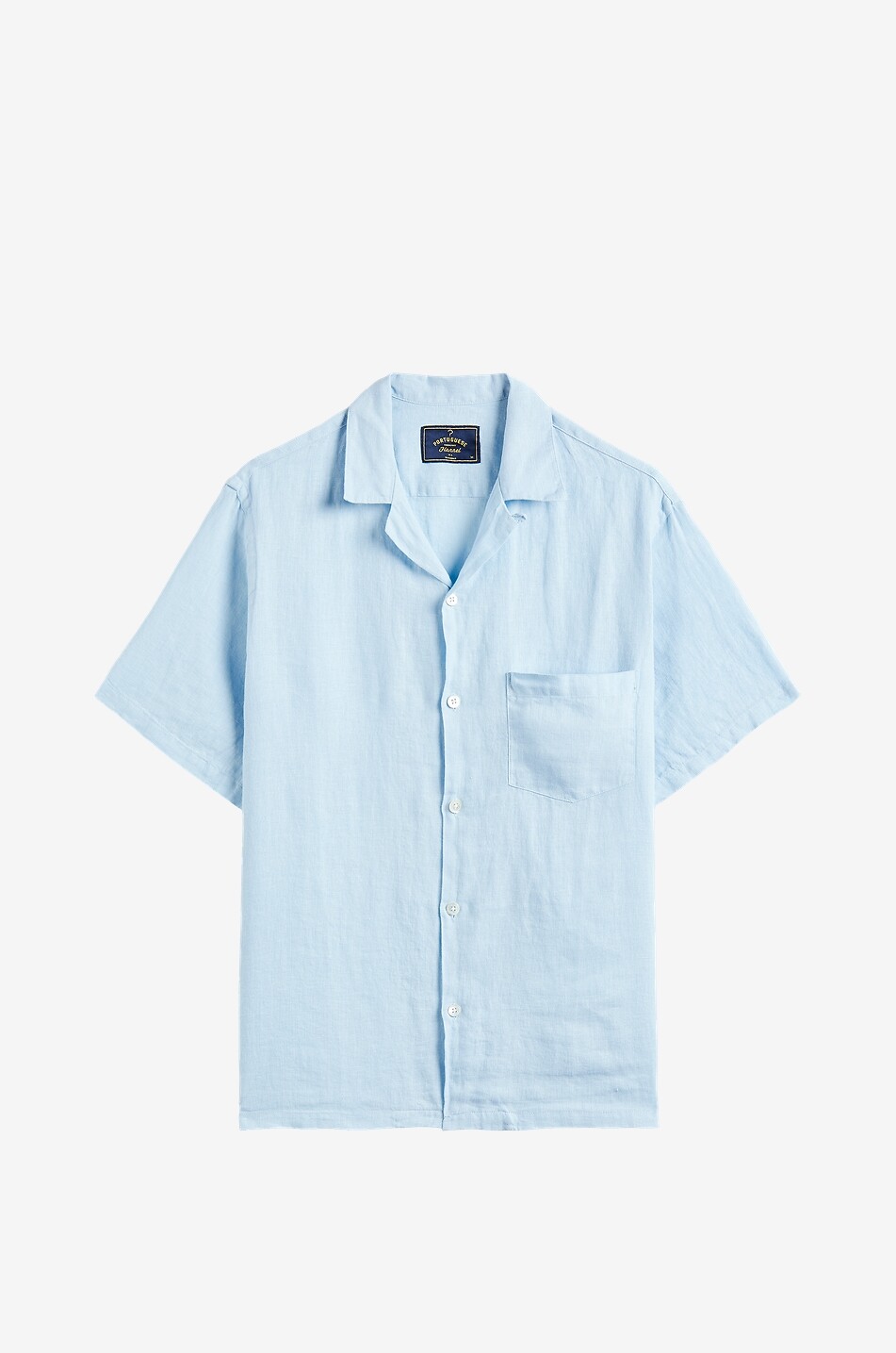 Chemise à manches courtes en lin Camp Collar