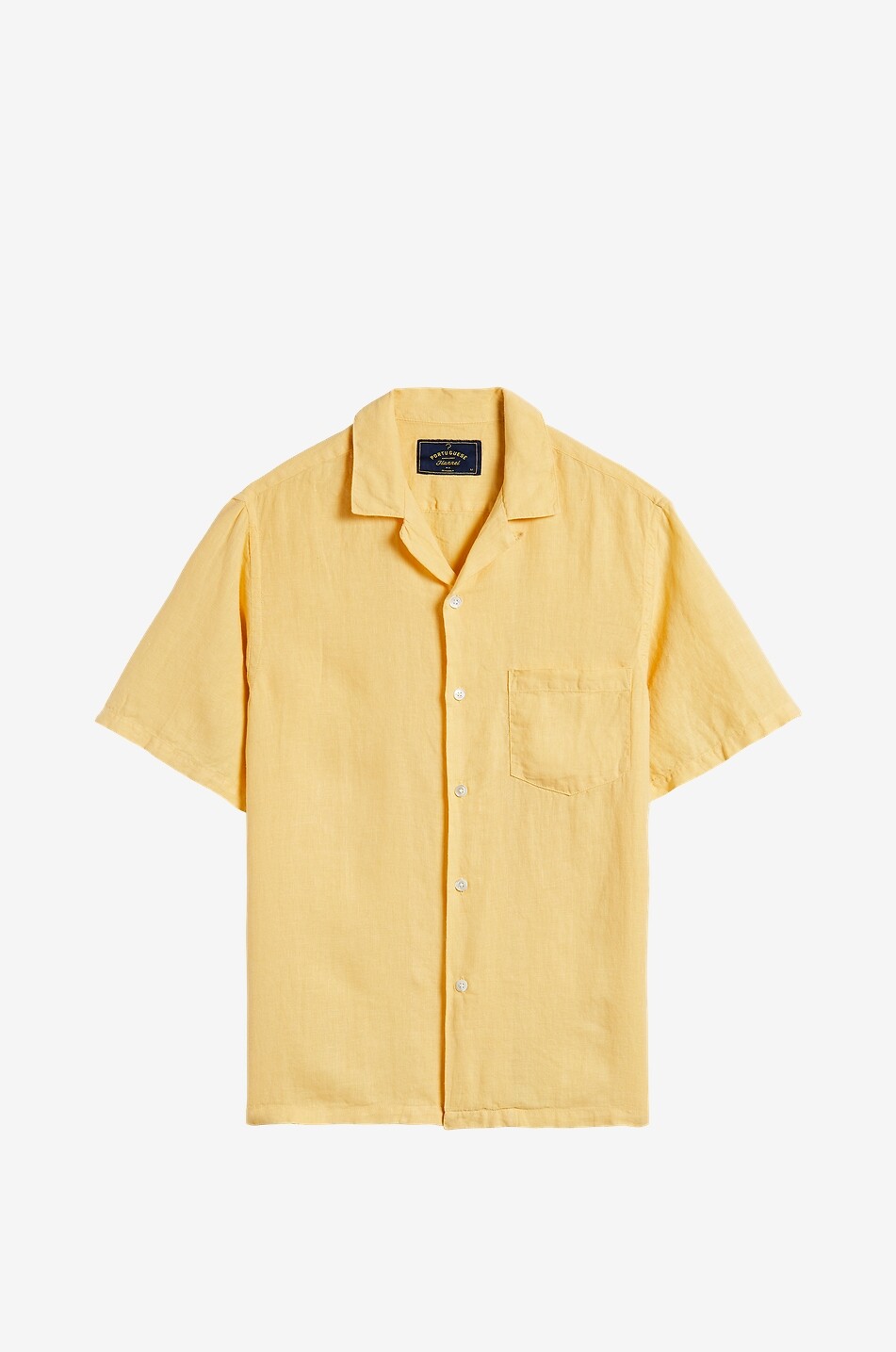 Linen Camp Collar short-sleeved linen shirt