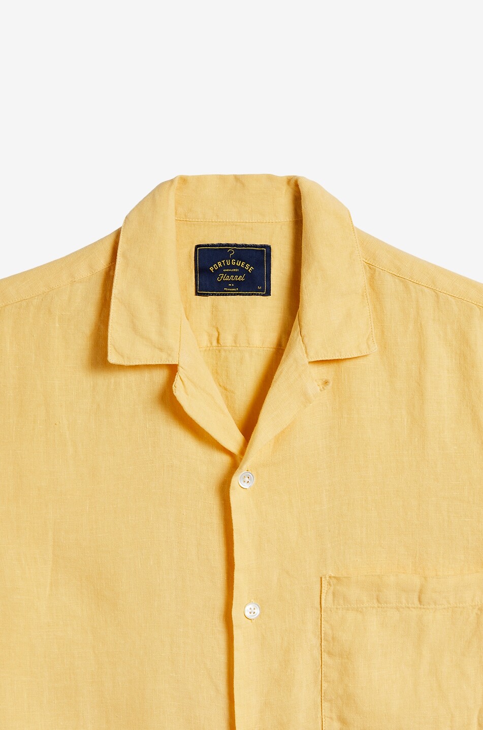 PORTUGUESE FLANNEL Linen Camp Collar short-sleeved linen shirt Men YELLOW 2