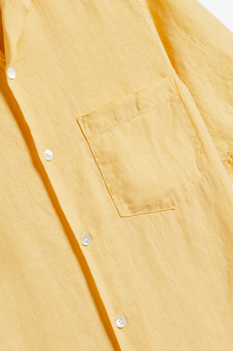 PORTUGUESE FLANNEL Linen Camp Collar short-sleeved linen shirt Men YELLOW 3