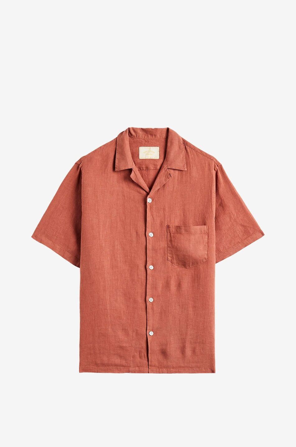 PORTUGUESE FLANNEL Kurzarm-Hemd aus Leinen Camp Collar Herren ORANGE 1