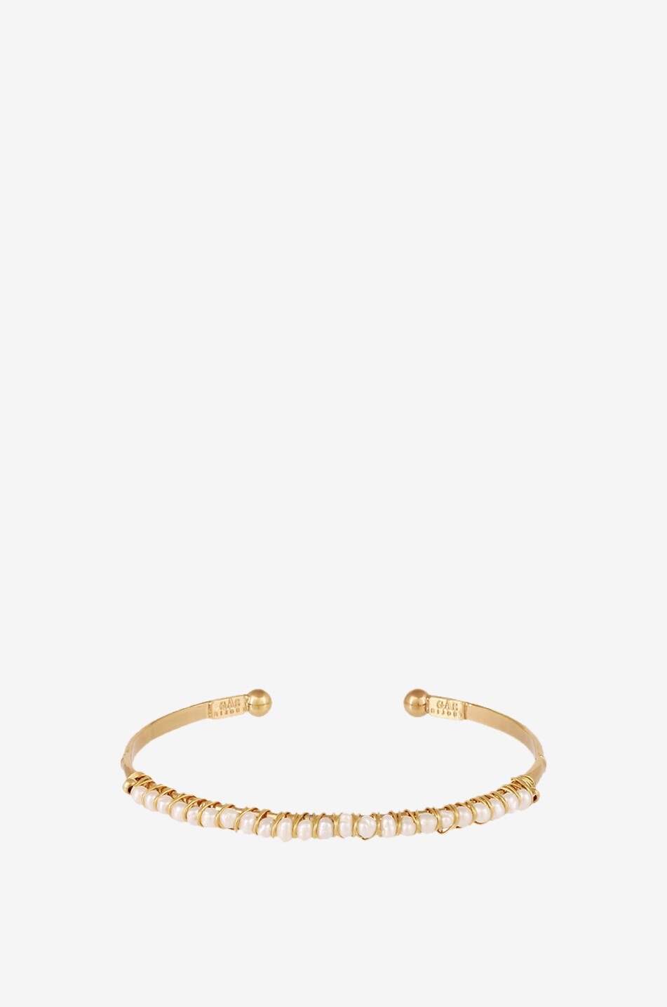 GAS BIJOUX Goldener Armreif mit Perlmutt Lyre PM Damen CREMEFARBEN 1