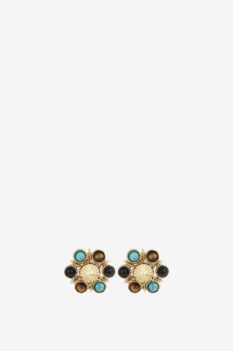 GAS BIJOUX Clips d'oreilles argentés ornés de cabochons Augusta Femme MULTICOLORE 1