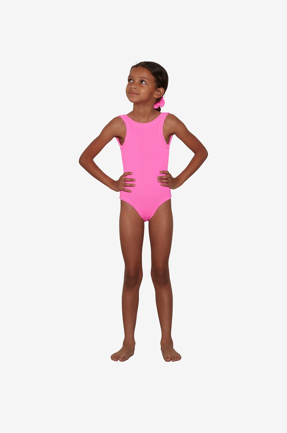HUNZA G Classic girl's one-piece extensible swimsuit Girl PINK 2