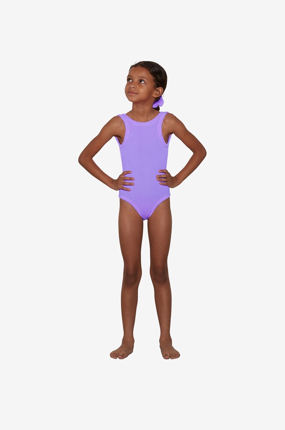 HUNZA G Classic girl's one-piece extensible swimsuit Girl LIGHT PURPLE 2