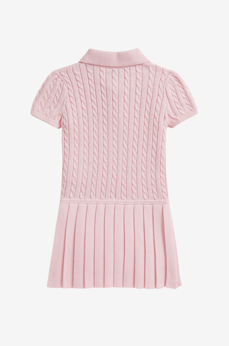 POLO RALPH LAUREN Pony cable-knit polo cotton dress for baby girls Baby LIGHT PINK 2