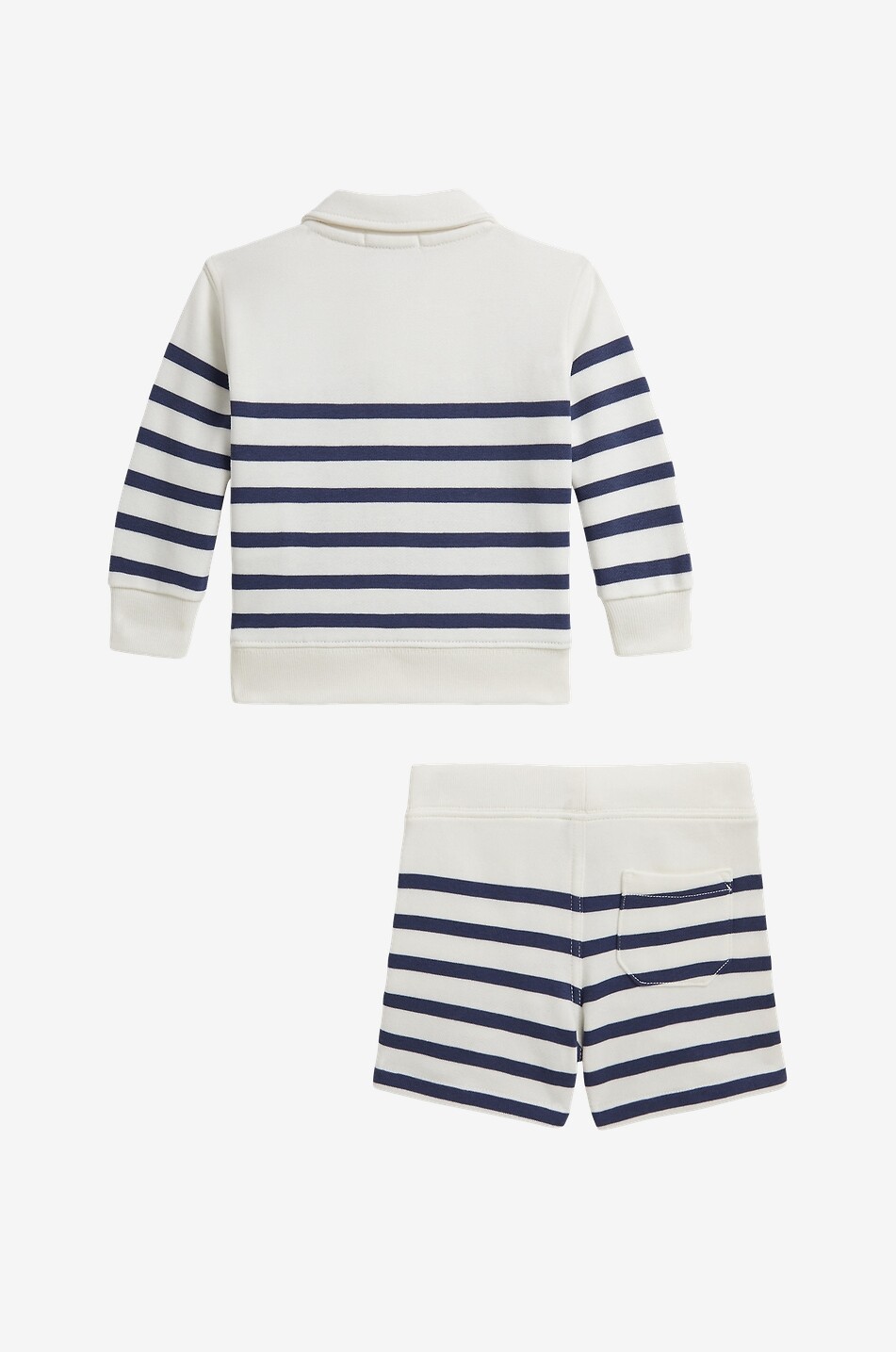 POLO RALPH LAUREN Pony baby zip-up sweatshirt and fleece shorts set Baby WHITE 2