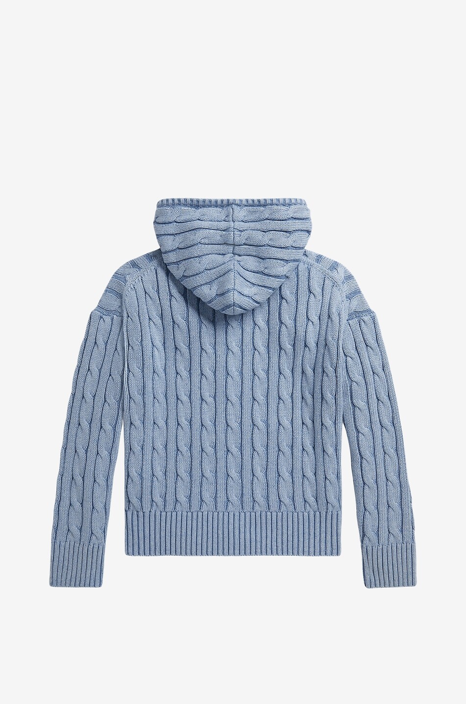 POLO RALPH LAUREN Pony hooded girls' cable-knit cotton full-zip hooded jumper Boy BLUE 2