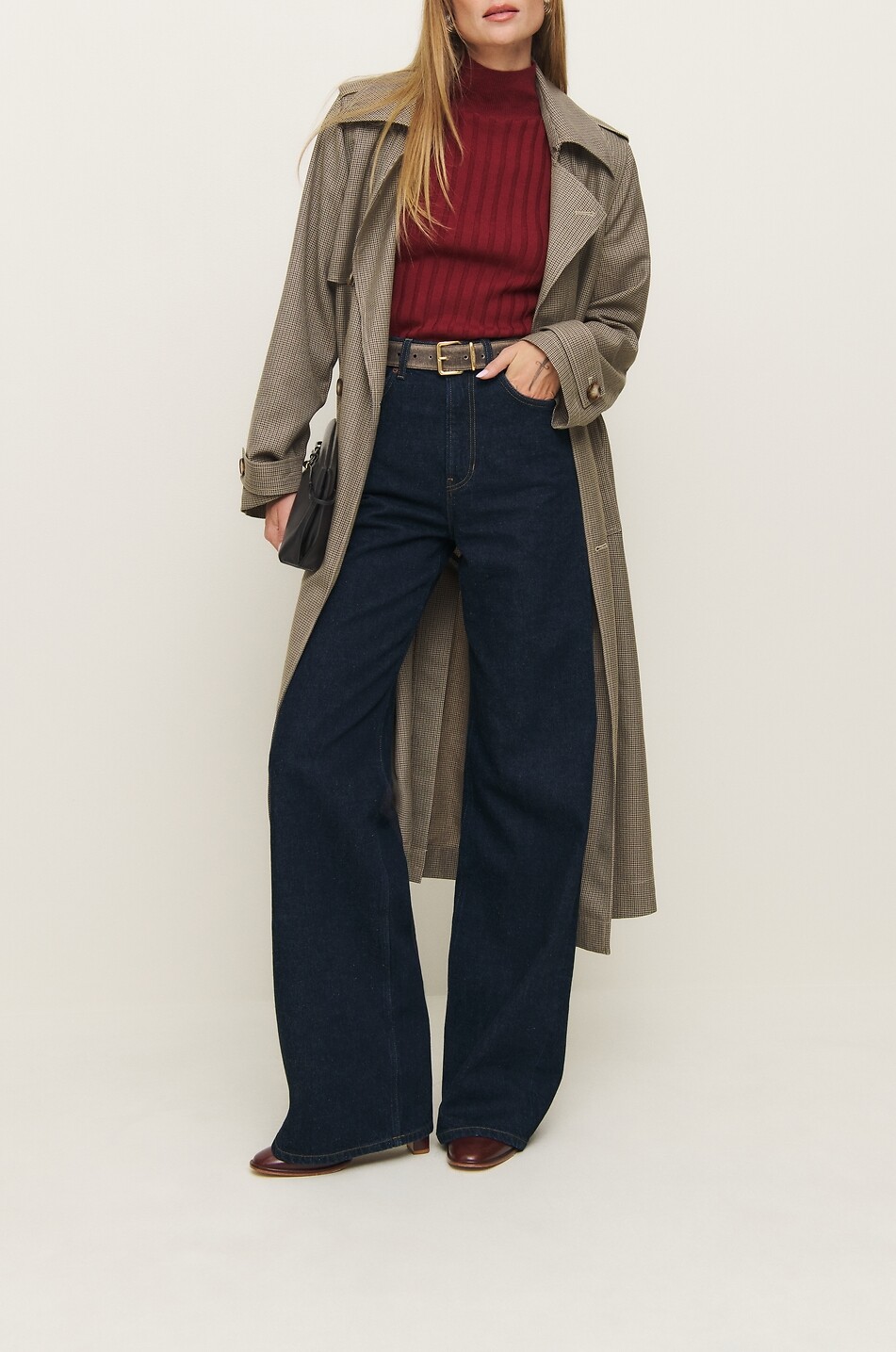REFORMATION Cary high-waisted wide-leg jeans Women DARK BLUE 6