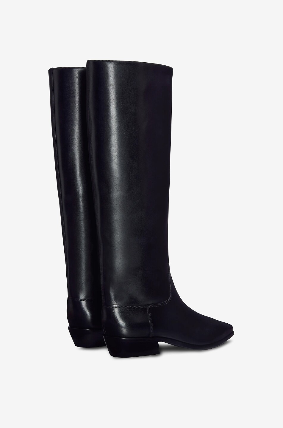 REFORMATION Dominique 25 Cuban heel smooth leather boots Women BLACK 4