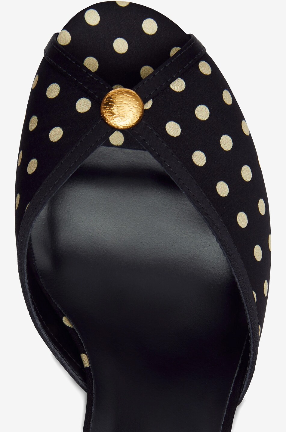 REFORMATION Paula 75 polka dot peep-toe silk pumps Women BLACK 4