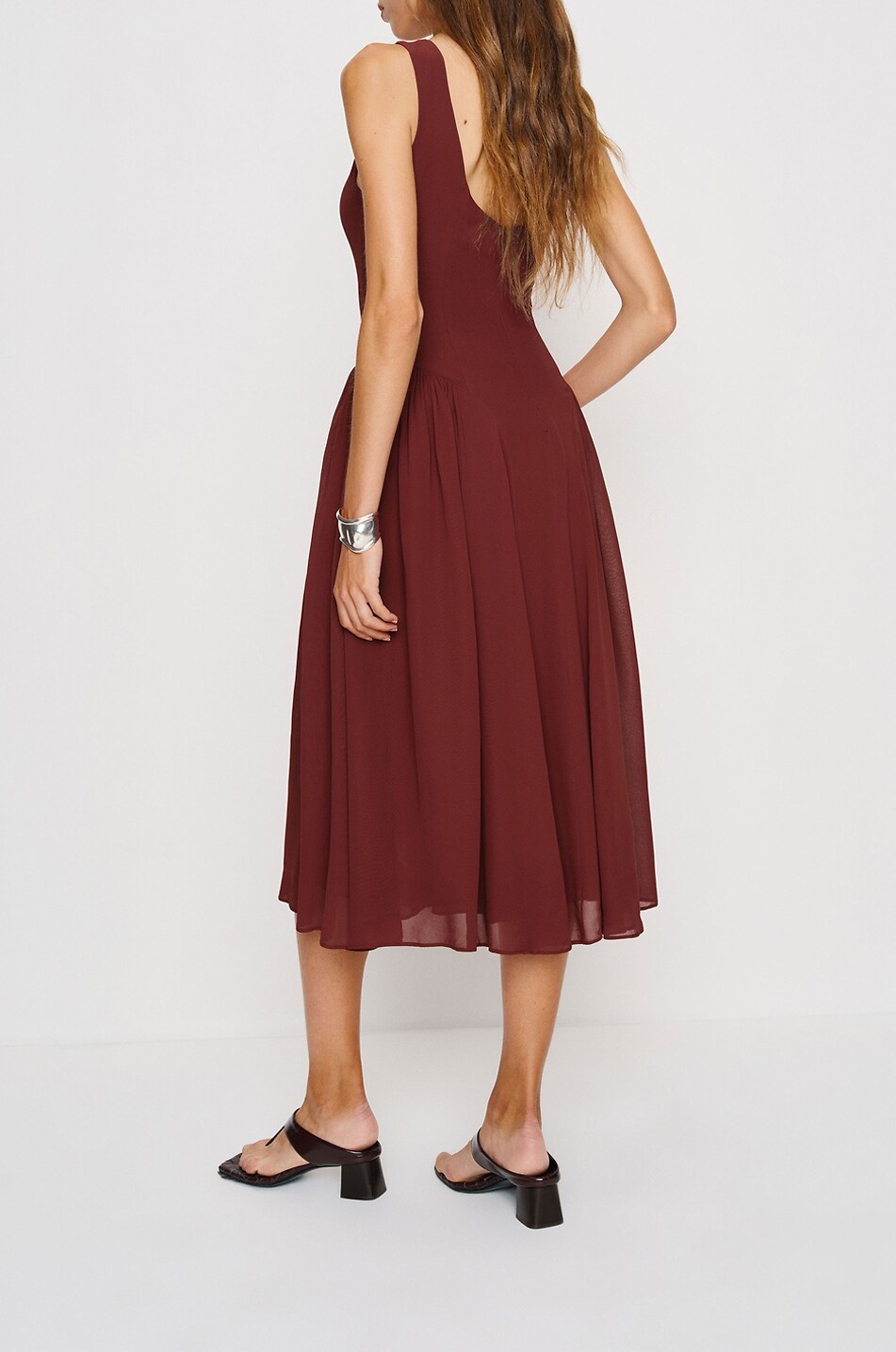 princess polly baby blue dress Sathia satin long slip dress - REFORMATION - DARK RED