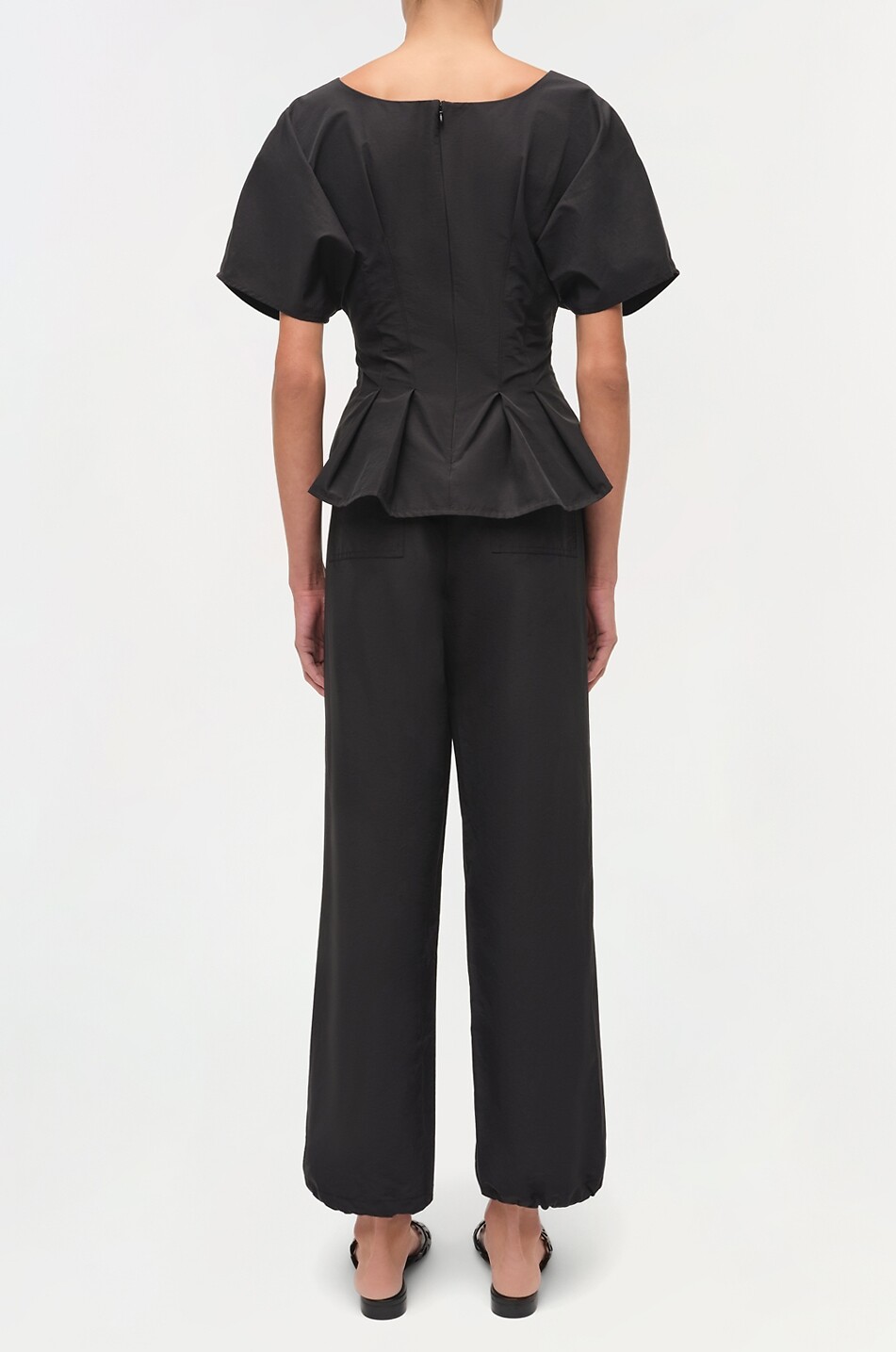 SIMKHAI Top à basque en faille de coton Rozen Femme NOIR 5